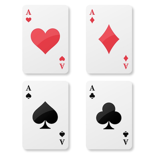 Free Vector playing cards aces set