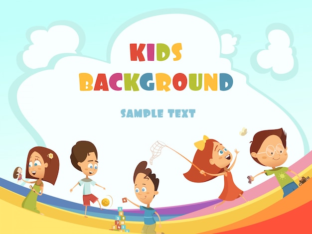 Playing kids cartoon background 