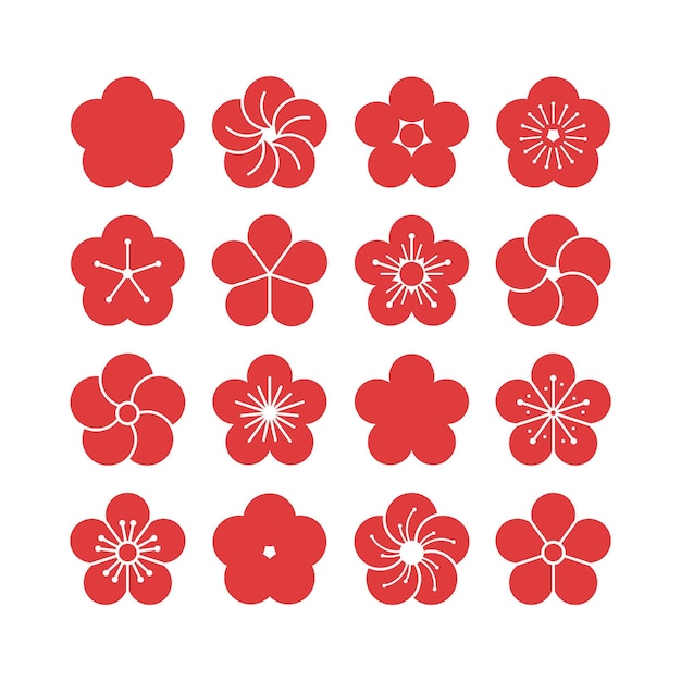 Free vector plum blossom flower collection