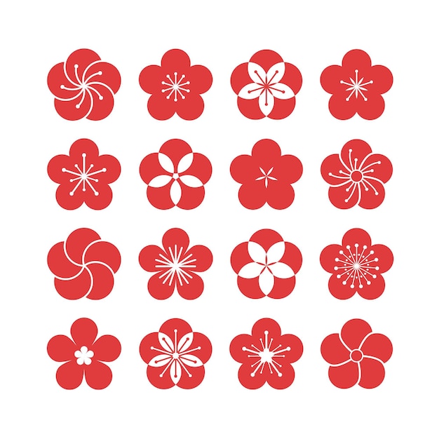 Free vector plum blossom flower collection