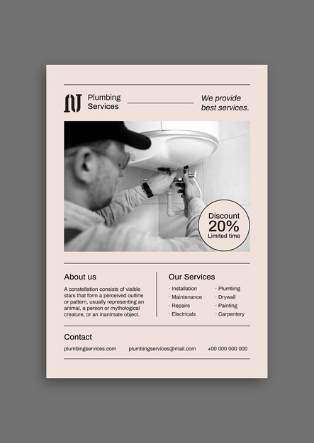 Plumbing flyer template design