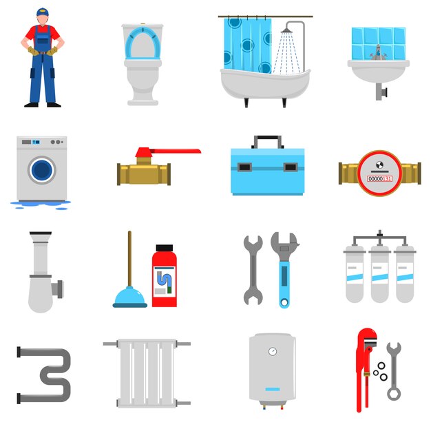 Plumbing Icons Set
