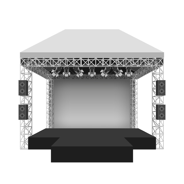 Free vector podium concert stage. performance show entertainment, scene and event.