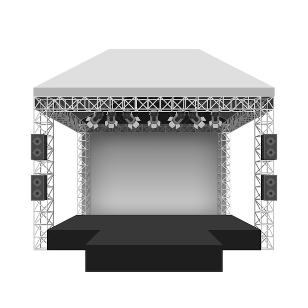 Podium concert stage. Performance show entertainment, scene and event.