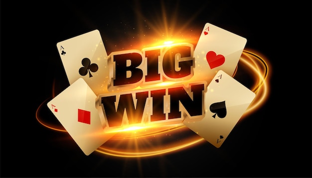 Free Vector poker gambling ace card dark banner play and win big prize