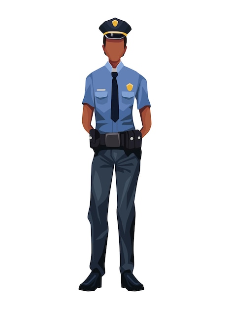 Free Vector police standing isolated illustration vector