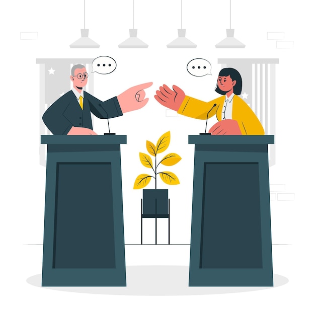 Free Vector political debate concept illustration