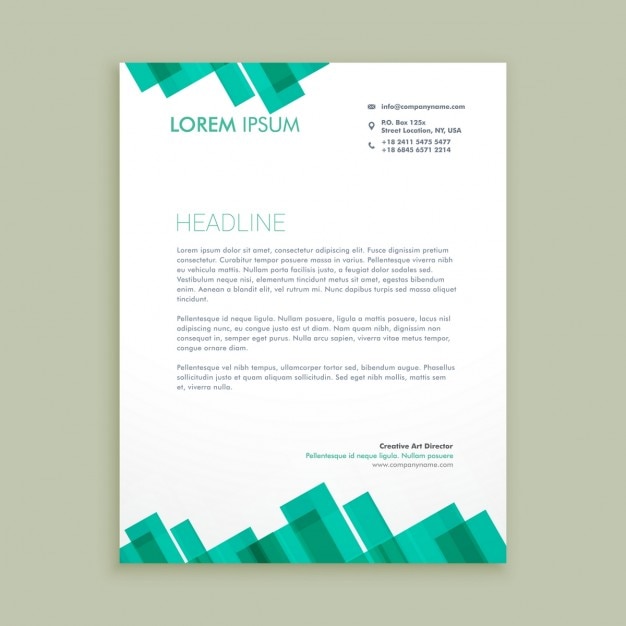 Free Vector polygonal letterhead in green tones