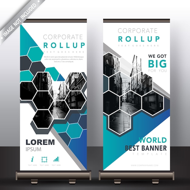 Free Vector polygonal roll up banners