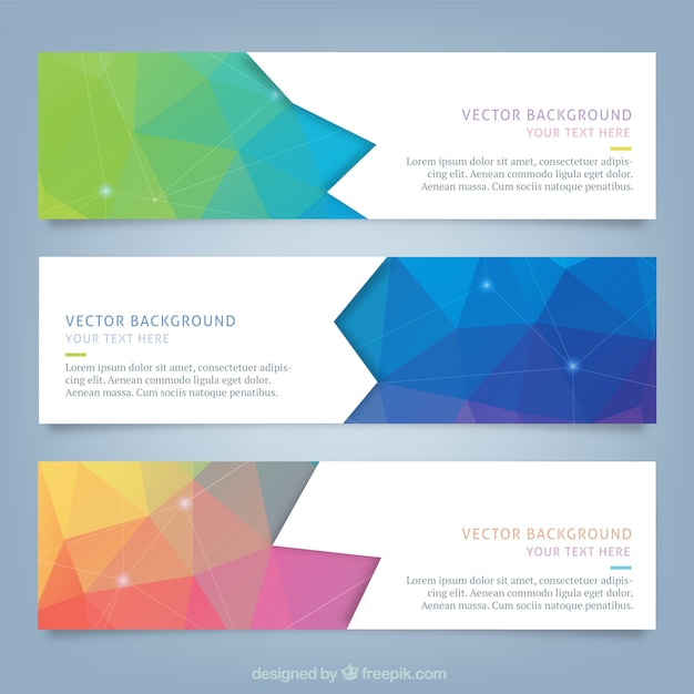 Free Vector polygonal web banner set