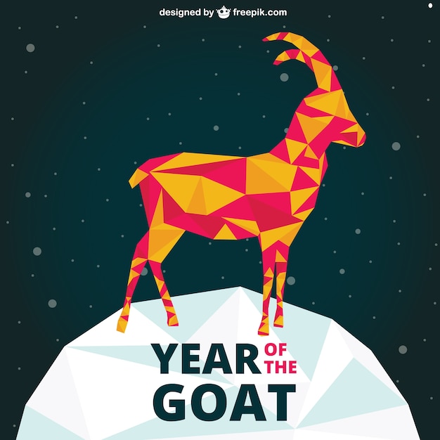 Free Vector polygonal year of the goat vector