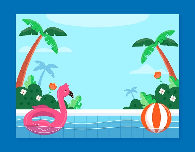 Free Vector pool party photocall template