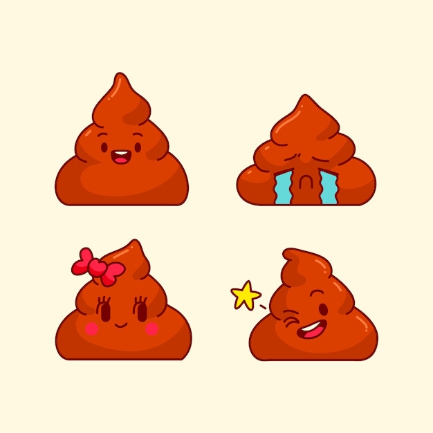 Free Vector poop  emoji illustration