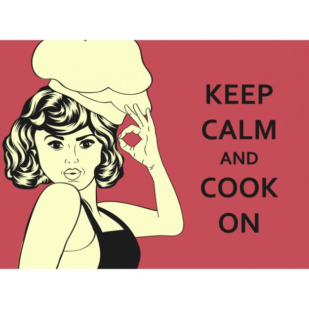 Free Vector pop art style woman cook