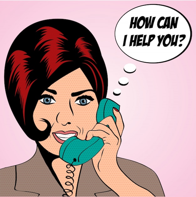 Free Vector pop art woman chatting on the phone 