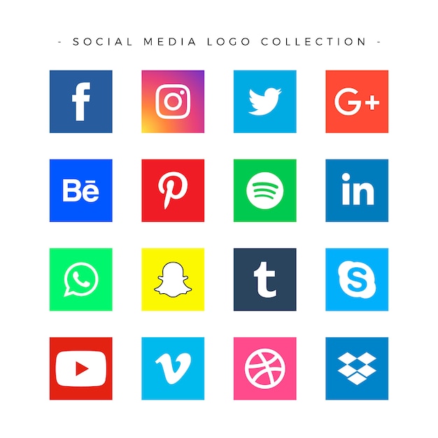 Free Vector popular social media logo collection