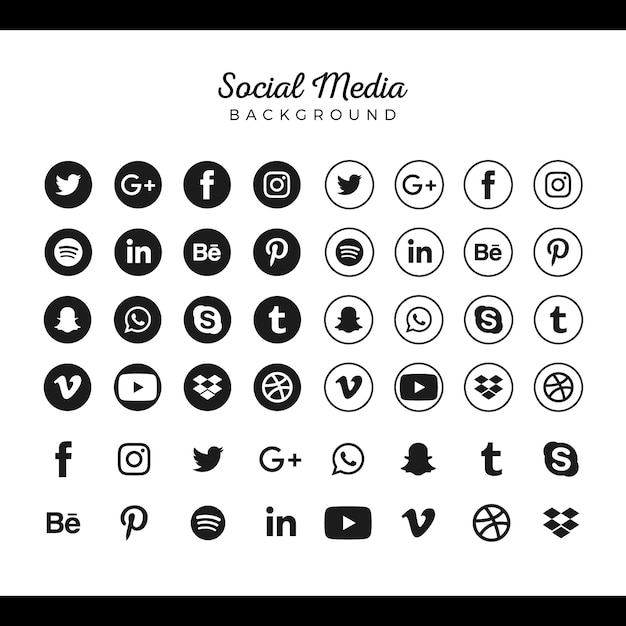 Free vector popular social media logo collection
