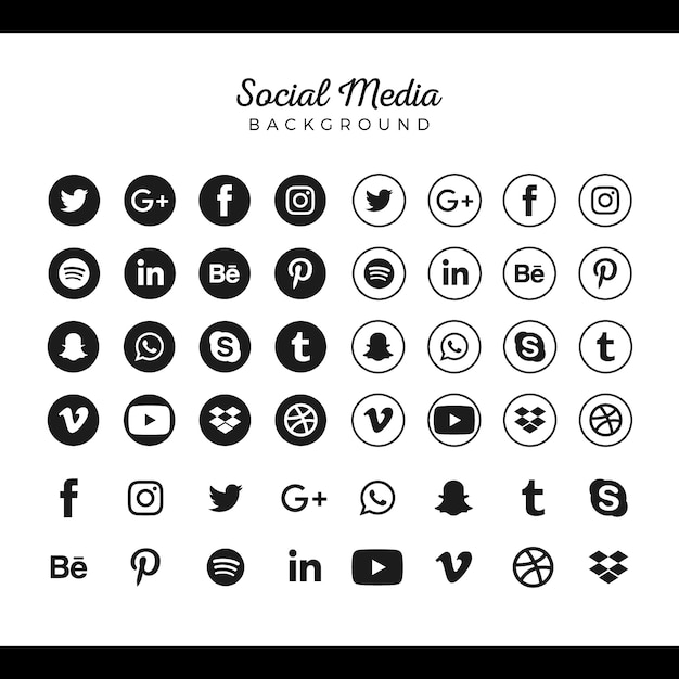 Free Vector popular social media logo collection