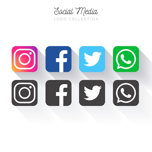 Free Vector popular social media logo collection