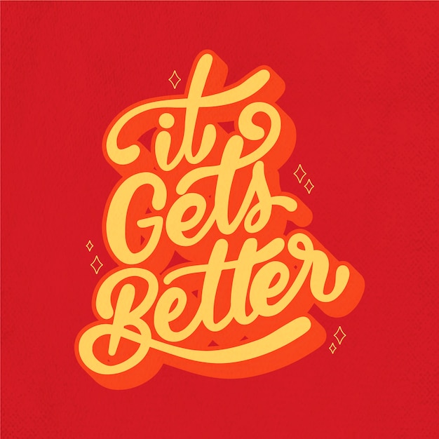 Free Vector positive message lettering 70s style