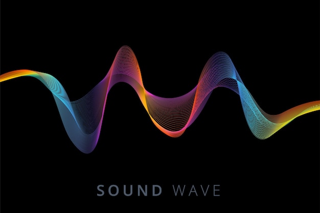 Free Vector poster of the sound wave