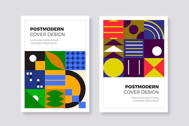 Free vector postmodern business cover collection