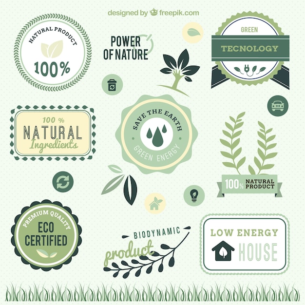 Free Vector power of nature labels