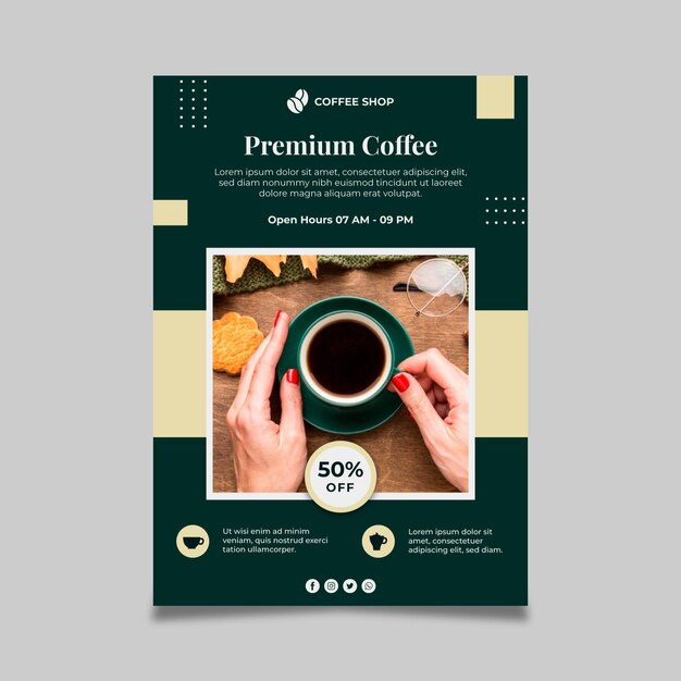 Premium coffee poster template