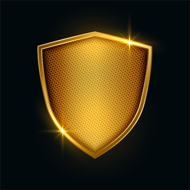 Free vector premium golden metallic security shield badge design