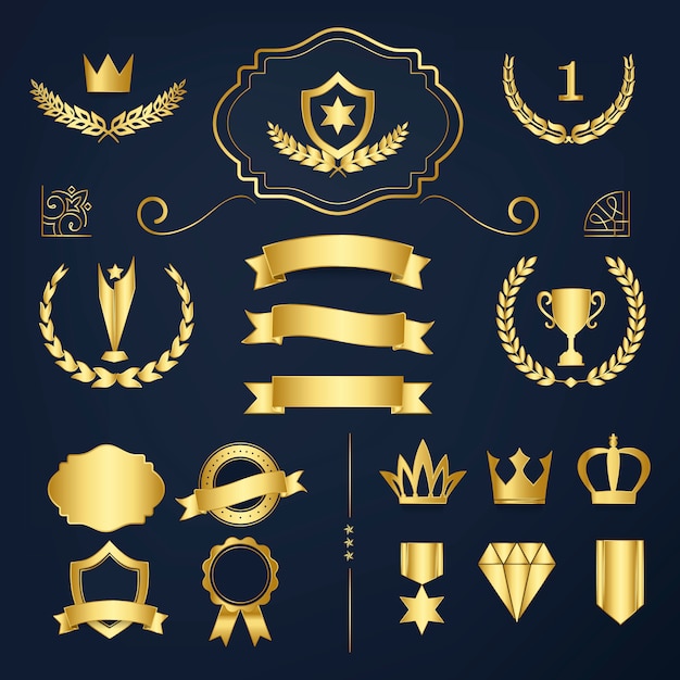 Premium quality badge and banner collection vectors