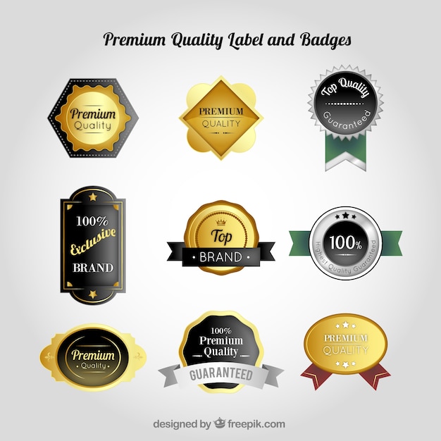 Free Vector premium quality labels pack