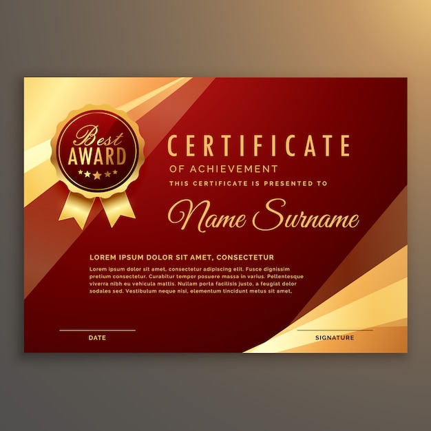 Free Vector premium red certificate and diploma template design vector