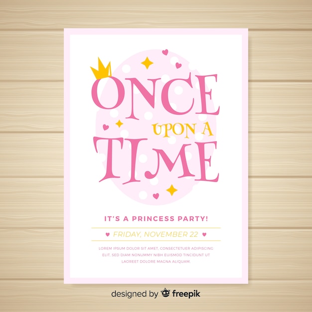 Free Vector princess party invitation