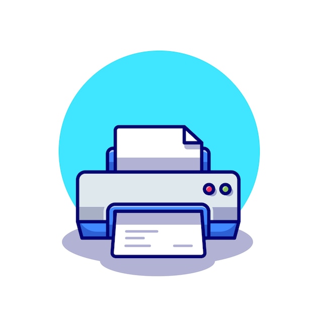 Free Vector printer with paper illustration