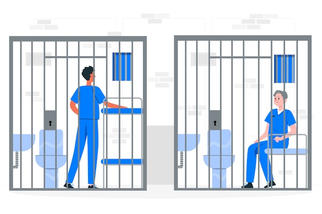 Free Vector prison corridor concept illustration