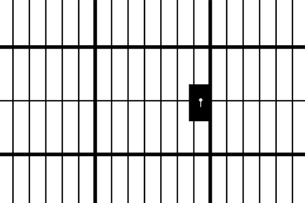 Free Vector prisoner jail bar door with lock design