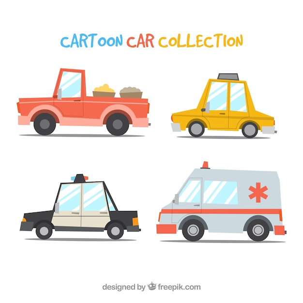 Free vector professional cars with funny style