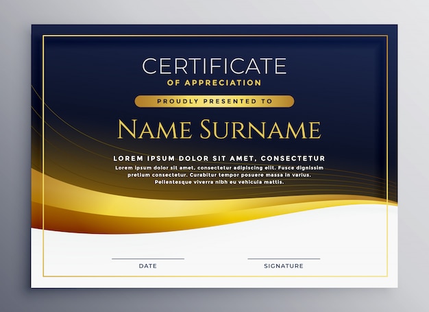 Free Vector professional certificate of appreciation template