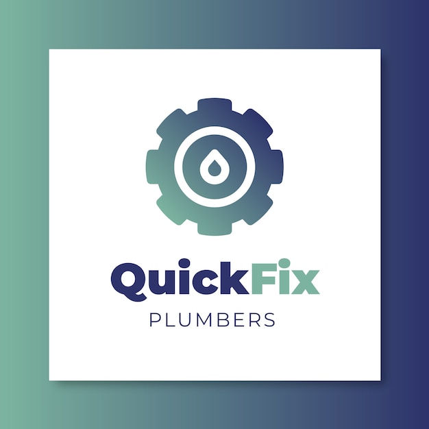 Professional gradient quickfix plumbers logo