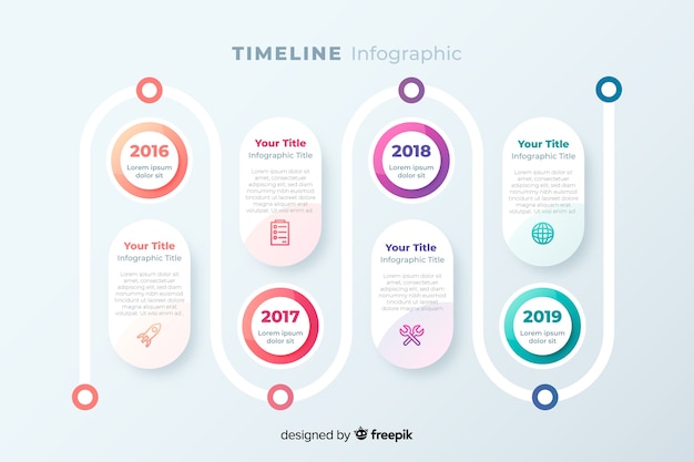 Free Vector professional timeline infographic