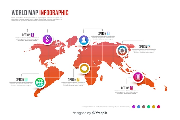 Free vector professional world map infographic