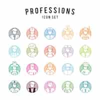 Free vector professions icons set