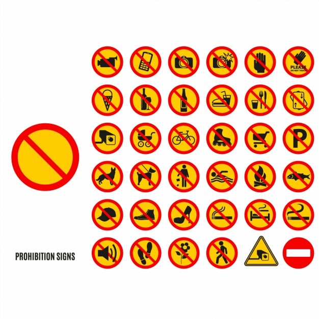 Free Vector prohibition signs set