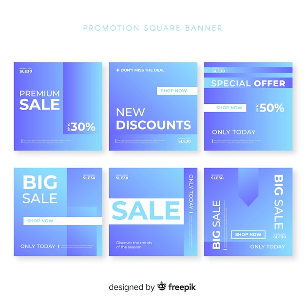 Free Vector promotion square banner collection