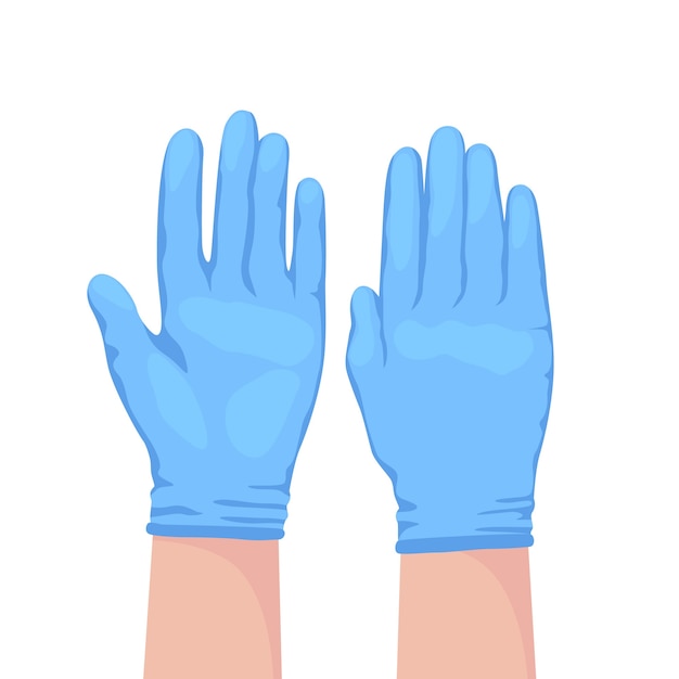 Protective gloves for coronavirus concept