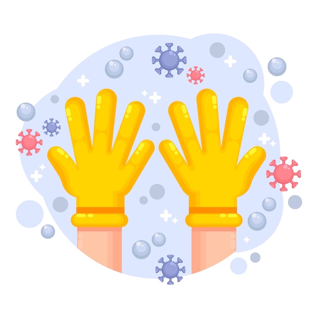 Free Vector protective gloves for coronavirus