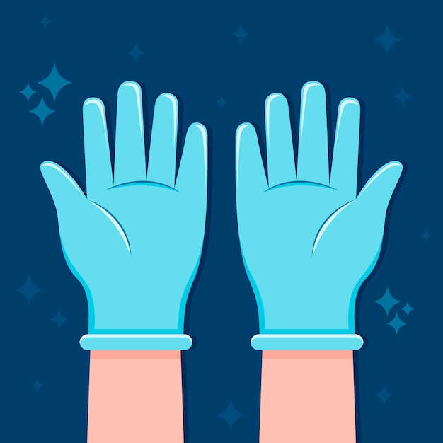 Free Vector protective gloves hand drawn design