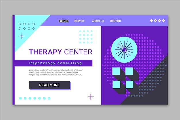 Psychology landing page template