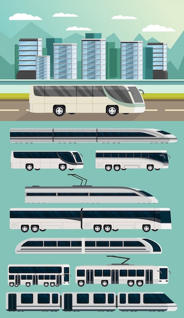 Free Vector public transport orthogonal concept