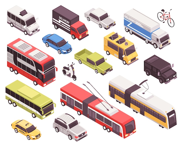 Free vector public transport set